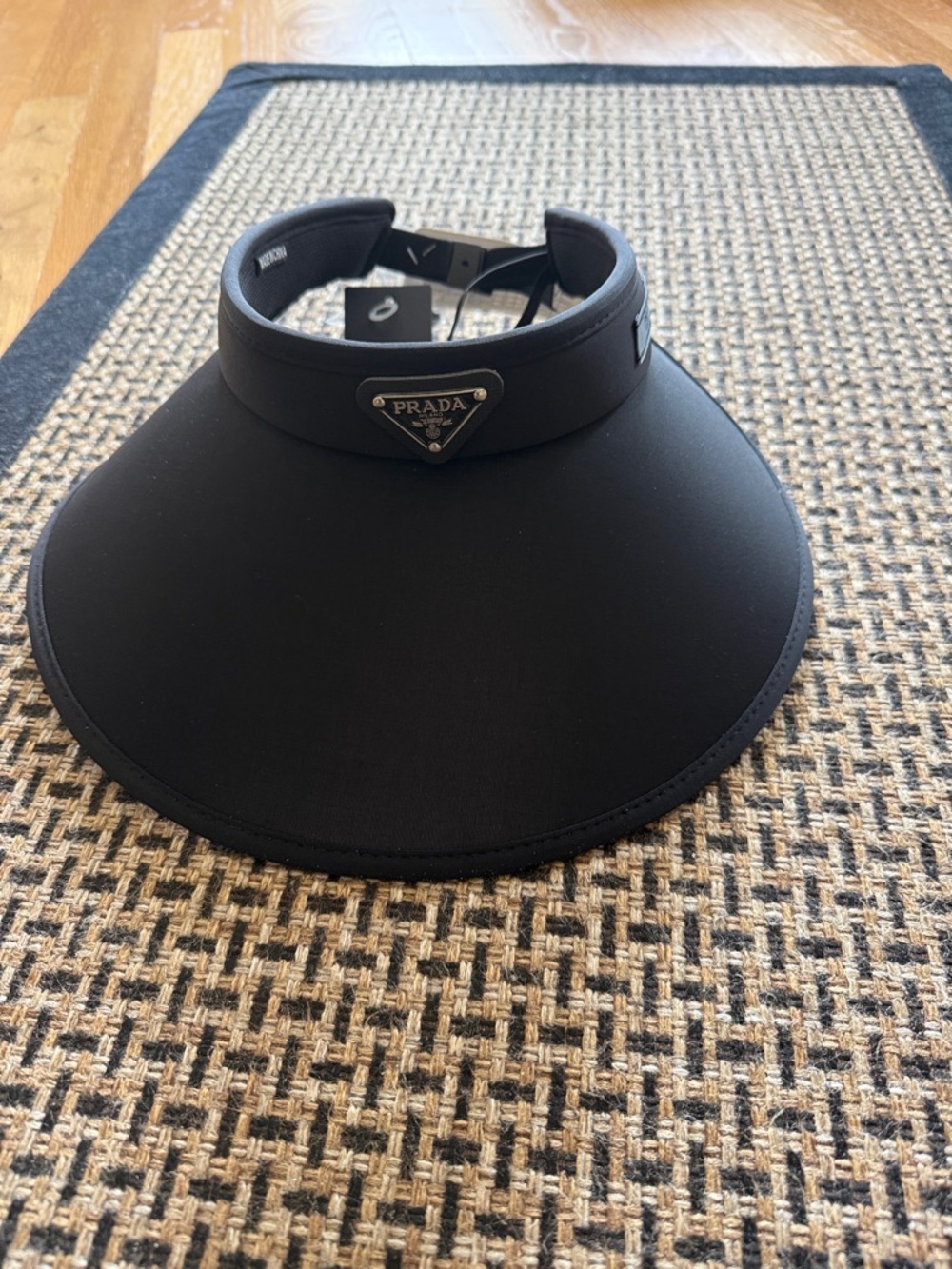 Black Women's Visor with Triangle Logo Plaque